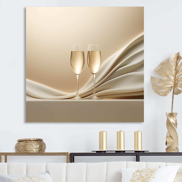 Champagne Toast Of Tranquility - Food &amp; Beverage Canvas Wall Art