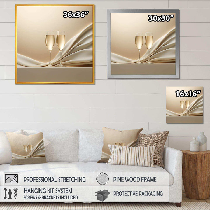 Champagne Toast Of Tranquility - Food &amp; Beverage Canvas Wall Art