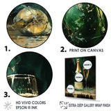 Gold And Emerald Champagne Dream I - Food & Beverage Canvas Wall Art