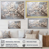 Minimalism Grey And Beige Cherry Blossom I - Floral Canvas Wall Art