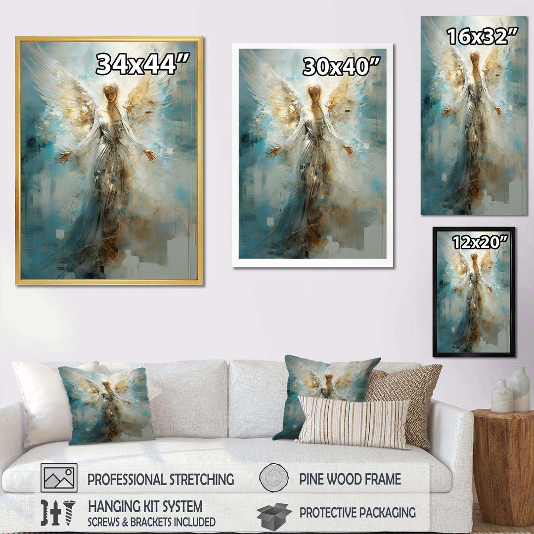 Angels Announcement Celestical Christianism I - Spiritual Canvas Wall Art
