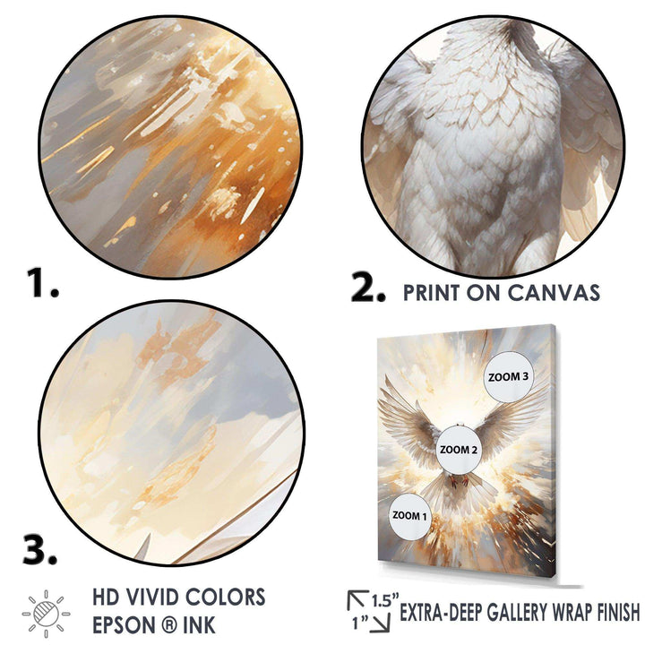 Christianity Dove Descent From Paradise - Spiritual Canvas Wall Art