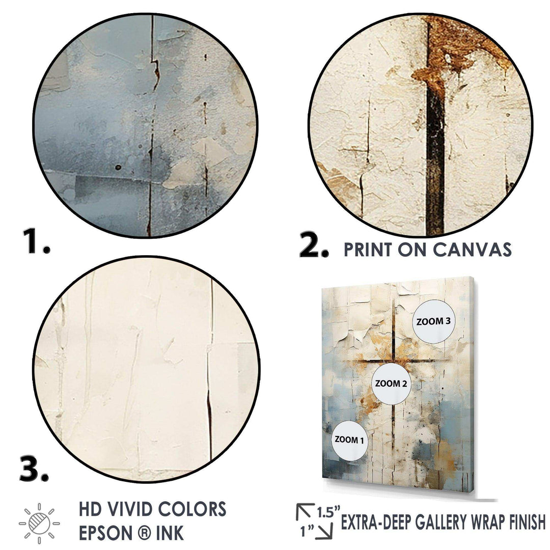 Idesignart beige christianity cross of jessus ii spiritual canvas wall art