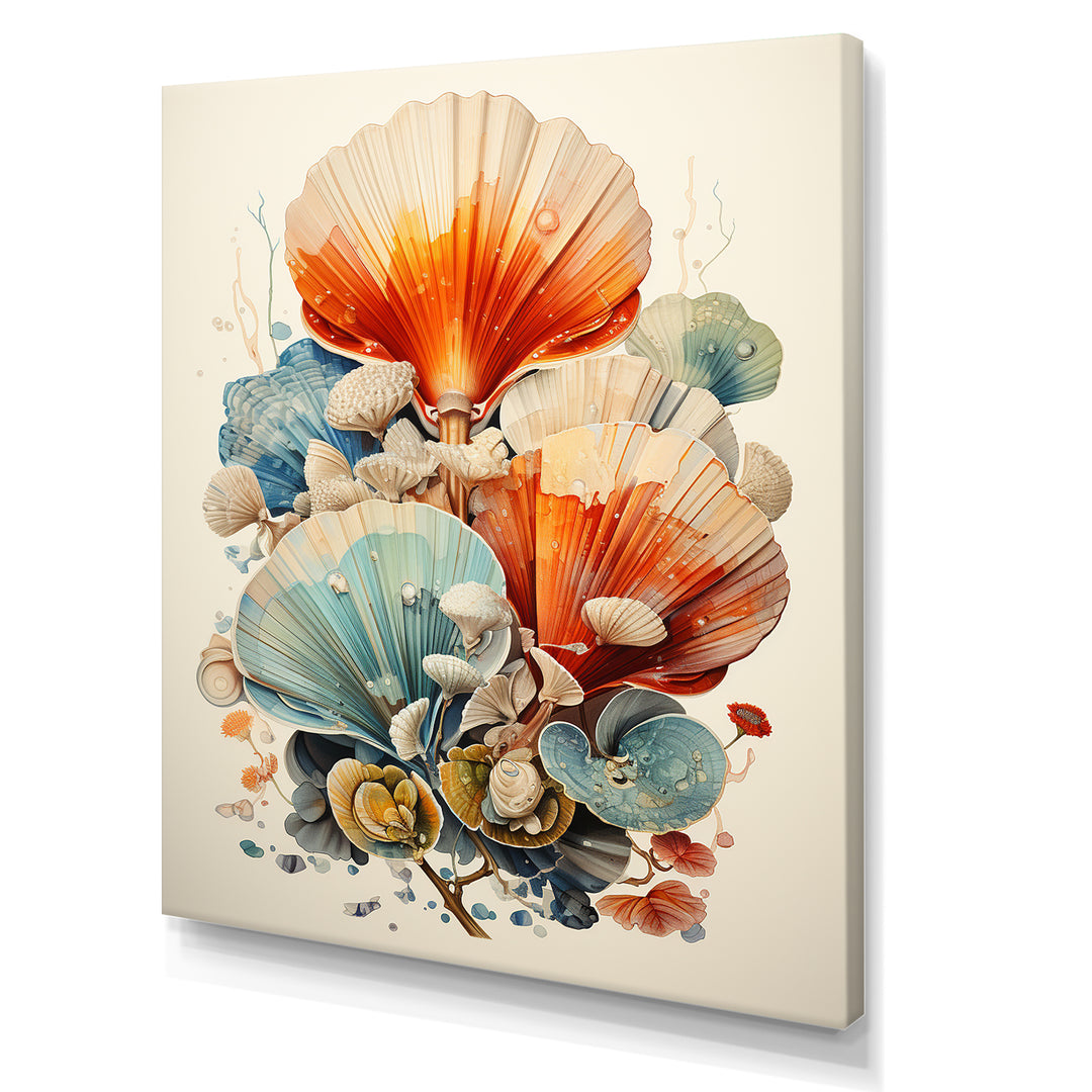 Geometric Forms Of Clam - Clam Canvas Wall Art