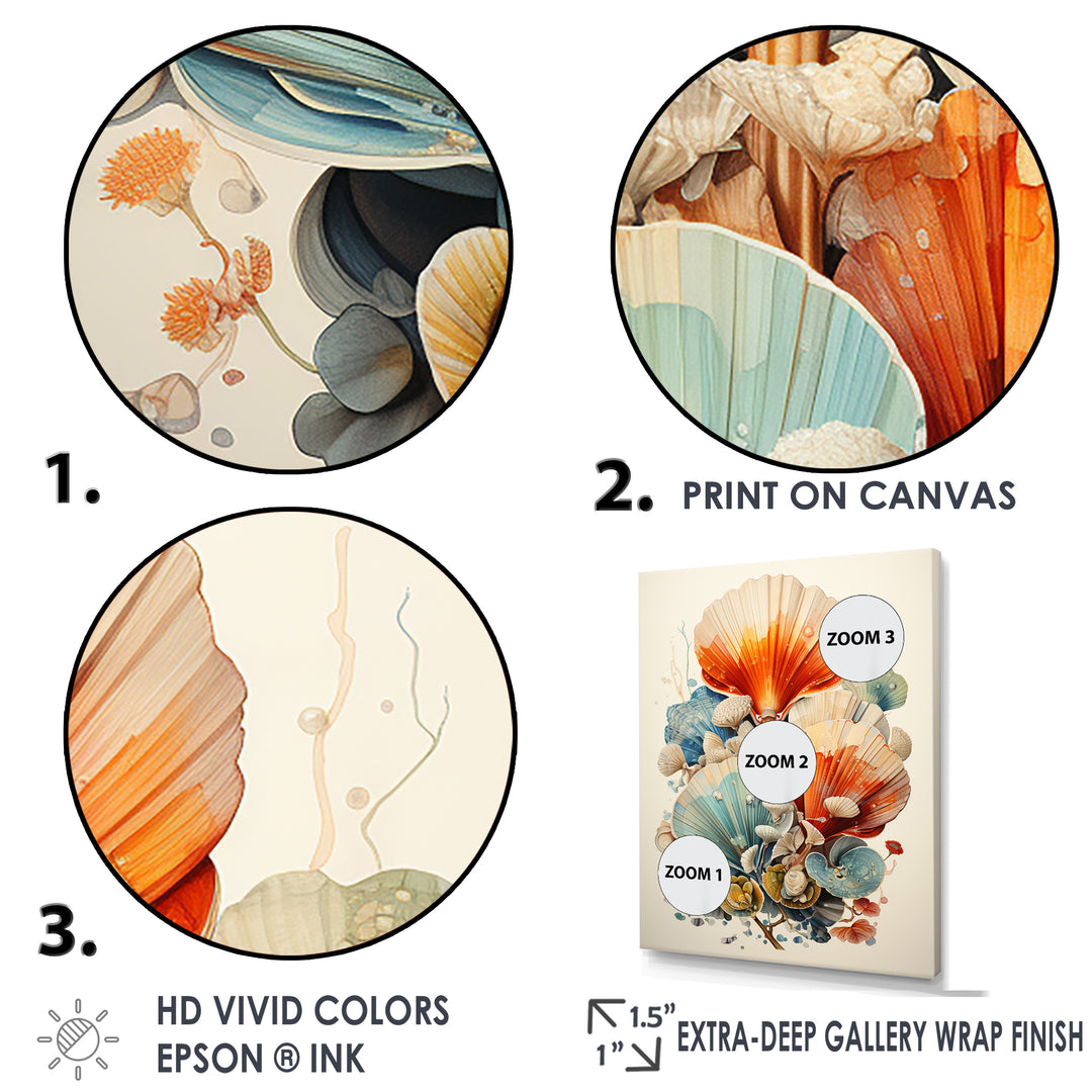 Geometric Forms Of Clam - Clam Canvas Wall Art