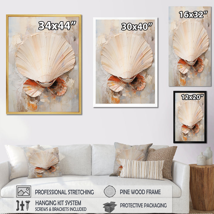 Minimalism Beige Clam Beauty - Clam Wall Art Prints