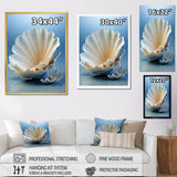 Monochromatic Misty Grey Clam - Gray Clam Wall Art