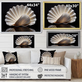 Monochrome Clam Deep Charcoal Ocean - White Clam Wall Art