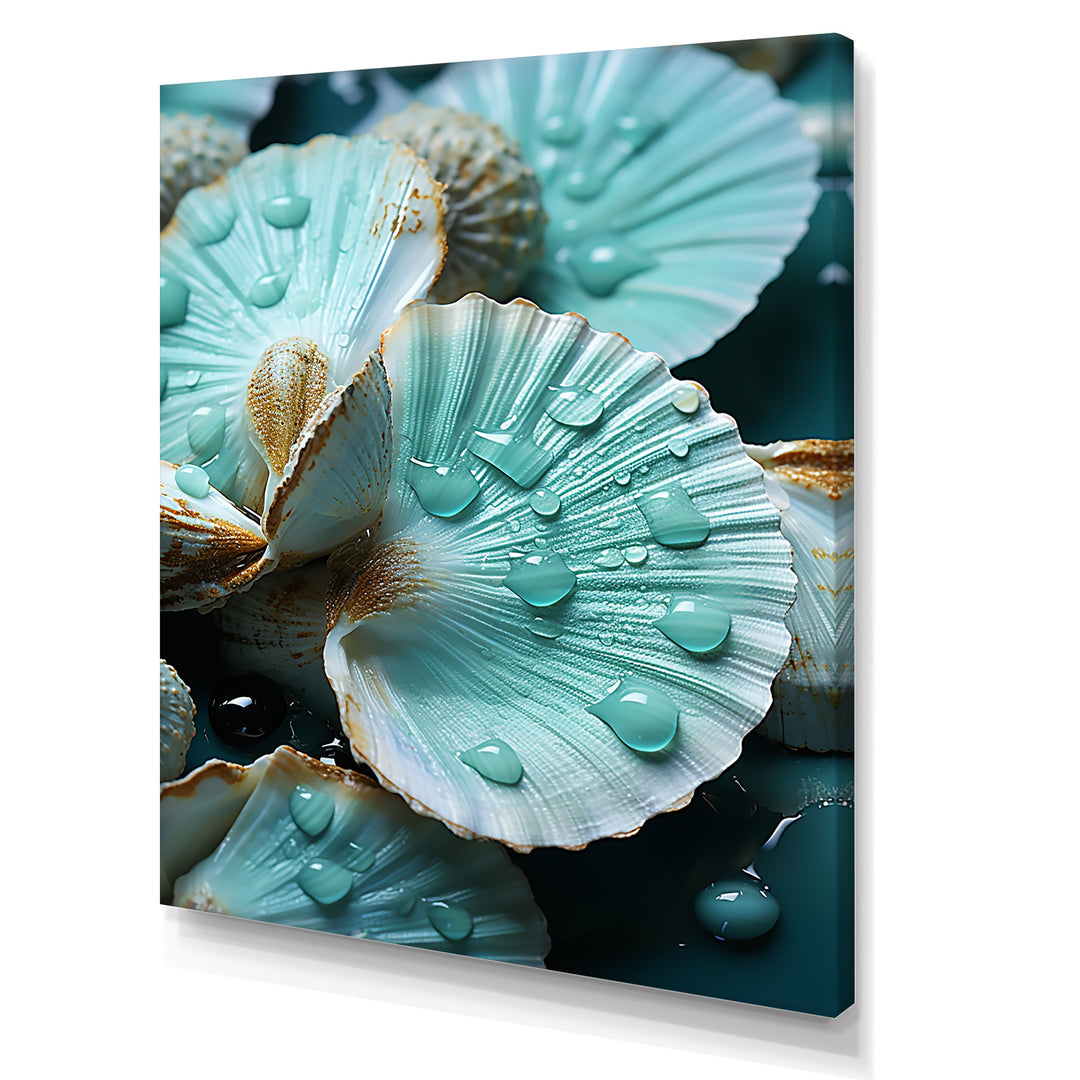 Green Clam Ocean Treasures - Clam Large Canvas Wall Art