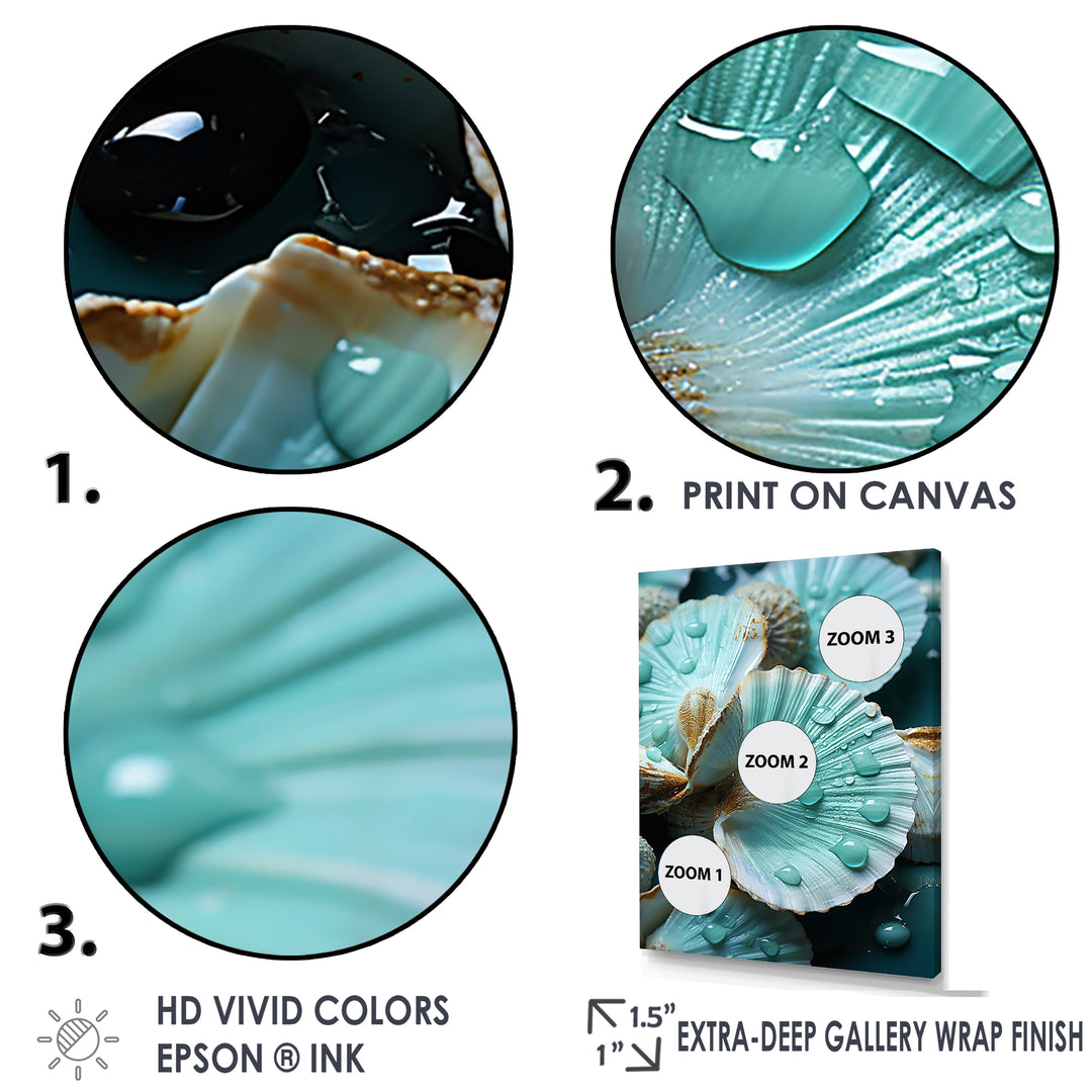 Green Clam Ocean Treasures - Clam Large Canvas Wall Art