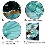 Green Clam Ocean Treasures - Clam Large Canvas Wall Art