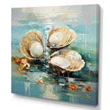 Green Tones Delicate Oyster Beauty - Clam Living Room Wall Art