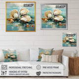 Green Tones Delicate Oyster Beauty - Clam Living Room Wall Art