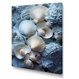 White Blue Tones Delicate Oyster Beauty - Clam Canvas Wall Art