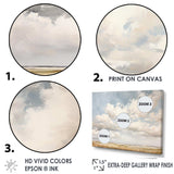 White Clouds Scenery Minimalism - Landscapes Canvas Wall Art