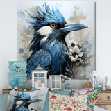 Blue And Black Blue Jay Bird - Animals Canvas Wall Art