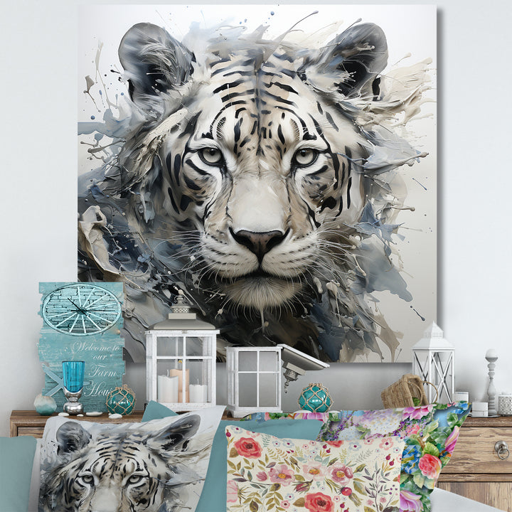 Gray And Beige Eye Of Tiger - Tiger Wall Decor