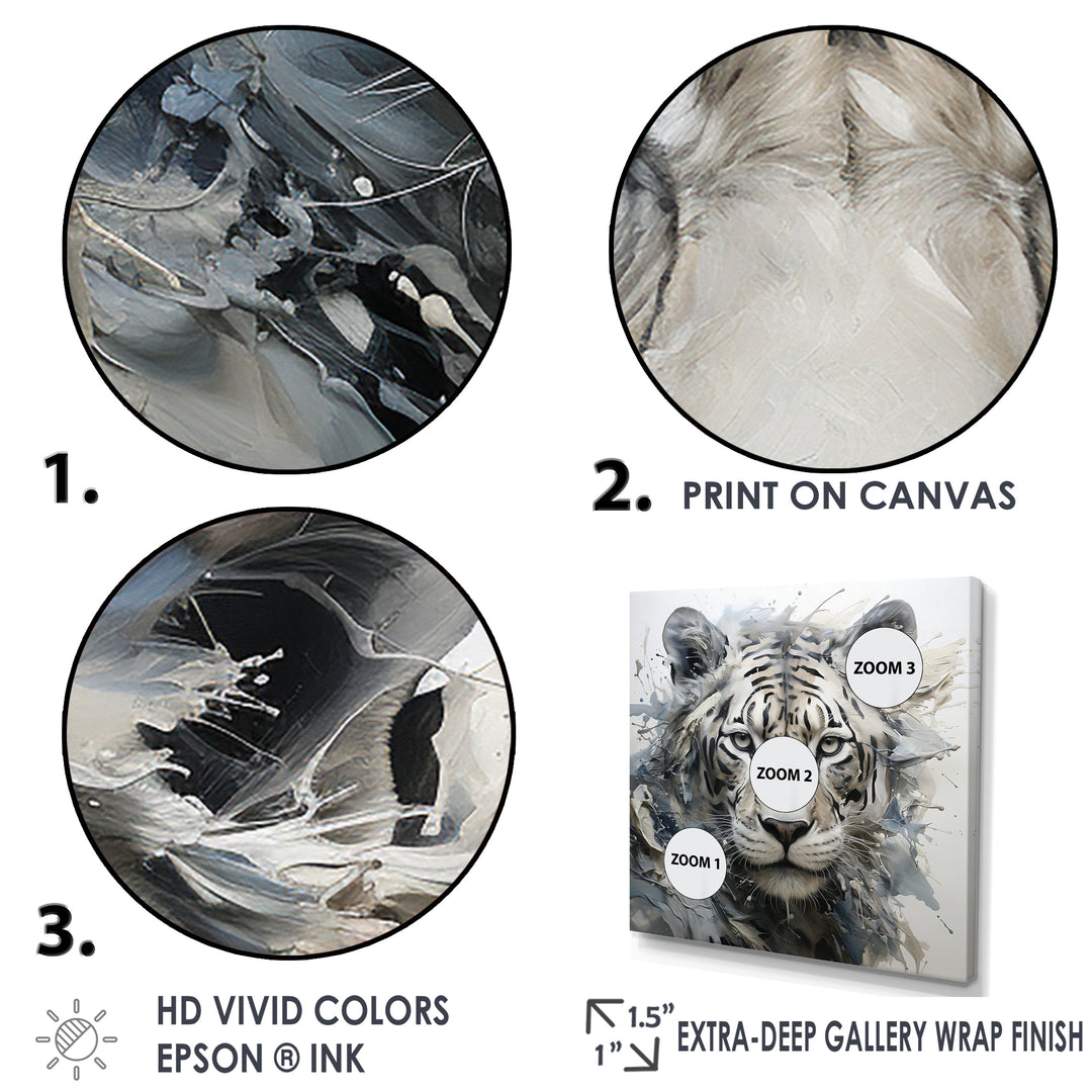 Gray And Beige Eye Of Tiger - Tiger Wall Decor