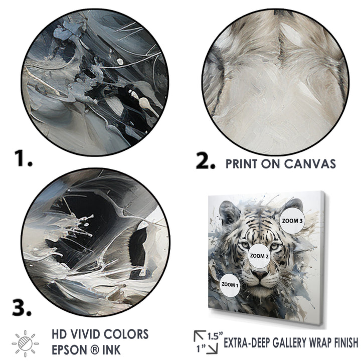 Gray And Beige Eye Of Tiger - Tiger Wall Decor
