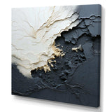 Minimalism Black And White Paint Wave III - Coastal Canvas Wall Art