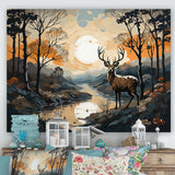 Deer Animal Minimalism Charm - Beige Deer Wall Art