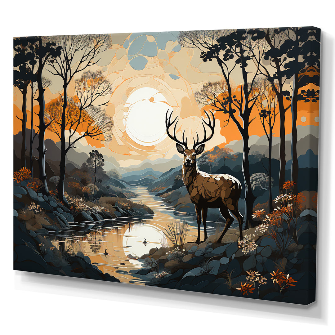 Deer Animal Minimalism Charm - Beige Deer Wall Art