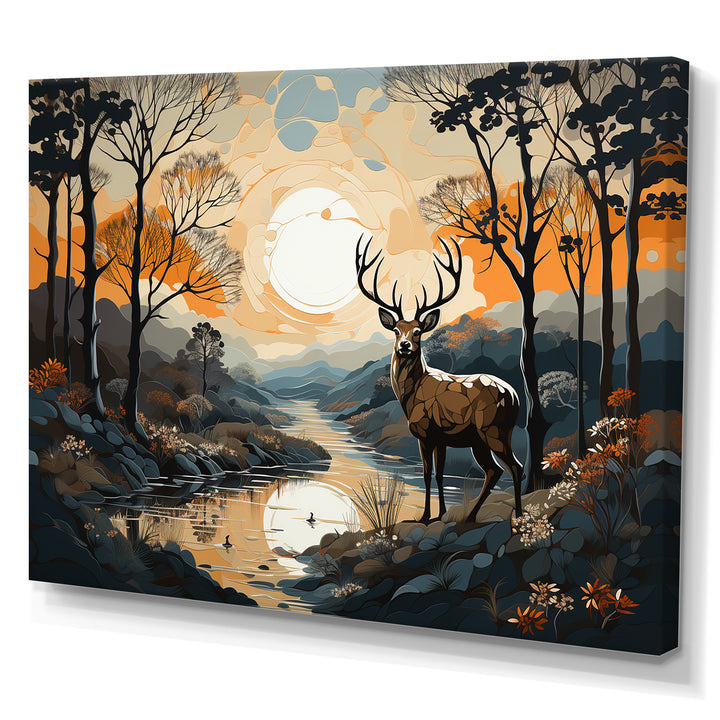 Deer Animal Minimalism Charm - Beige Deer Wall Art