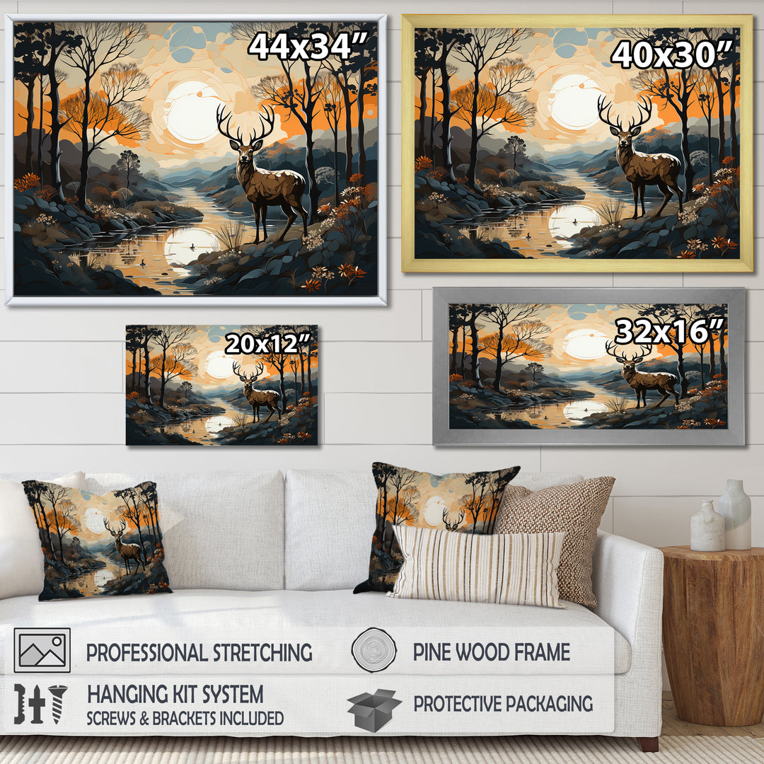 Deer Animal Minimalism Charm - Beige Deer Wall Art