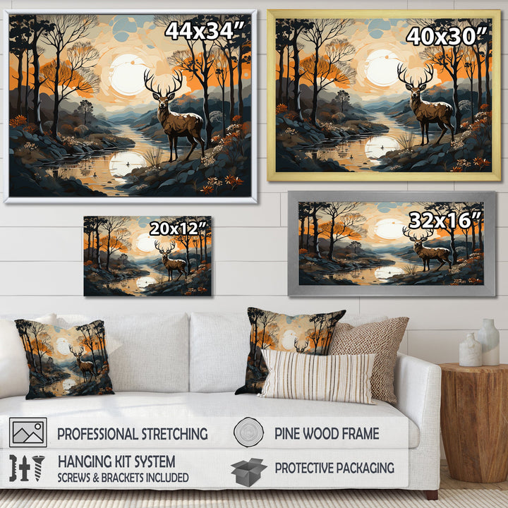 Deer Animal Minimalism Charm - Beige Deer Wall Art