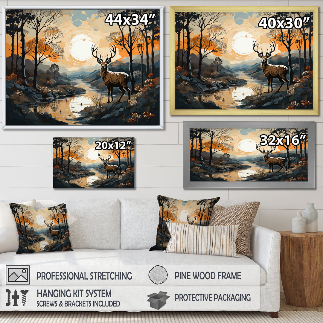 Deer Animal Minimalism Charm - Beige Deer Wall Art