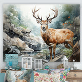 Deer Scenery Minimalism - Deer Home Decor Art