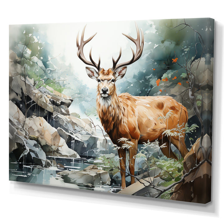 Deer Scenery Minimalism - Deer Home Decor Art