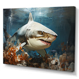 Minimalism Shark Hunting - Coastal Animal Bedroom Wall Art