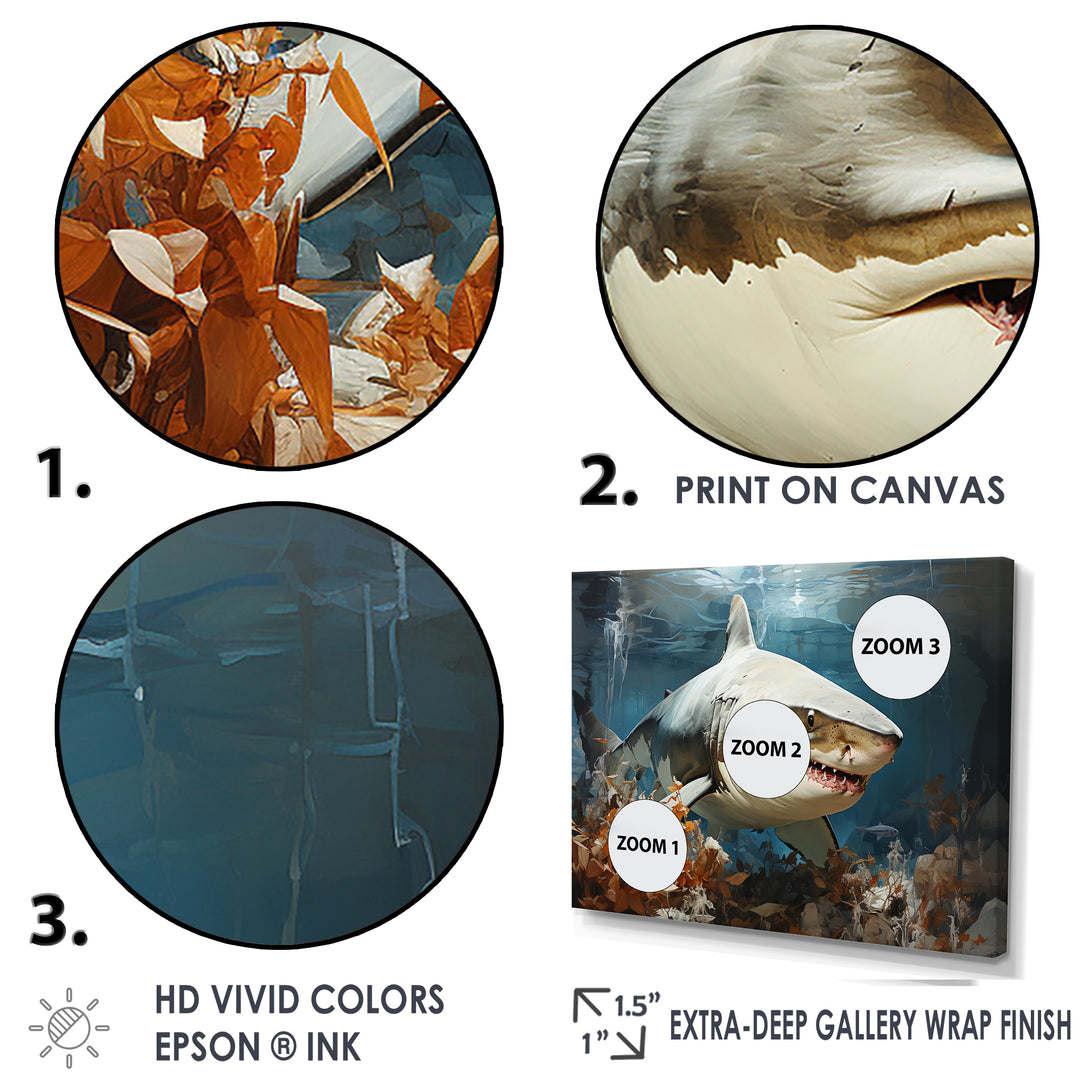 Minimalism Shark Hunting - Coastal Animal Bedroom Wall Art