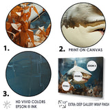 Minimalism Shark Hunting - Coastal Animal Bedroom Wall Art