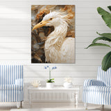 Modern Beige Heron Portrait - Heron Wall Decor
