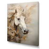 Minimal Beige And White Horse Portrait - Horse Wall Decor
