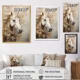 Minimal Beige And White Horse Portrait - Horse Wall Decor