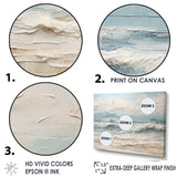 Beige And Blue Coastal Beach Paint - Coastal Canvas Wall Art