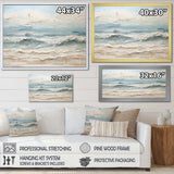 Beige And Blue Coastal Beach Paint - Coastal Canvas Wall Art