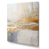 Golden And Beige Abstract Fusion I - Coastal Canvas Wall Art