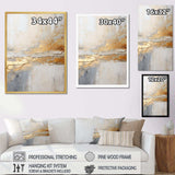 Golden And Beige Abstract Fusion I - Coastal Canvas Wall Art