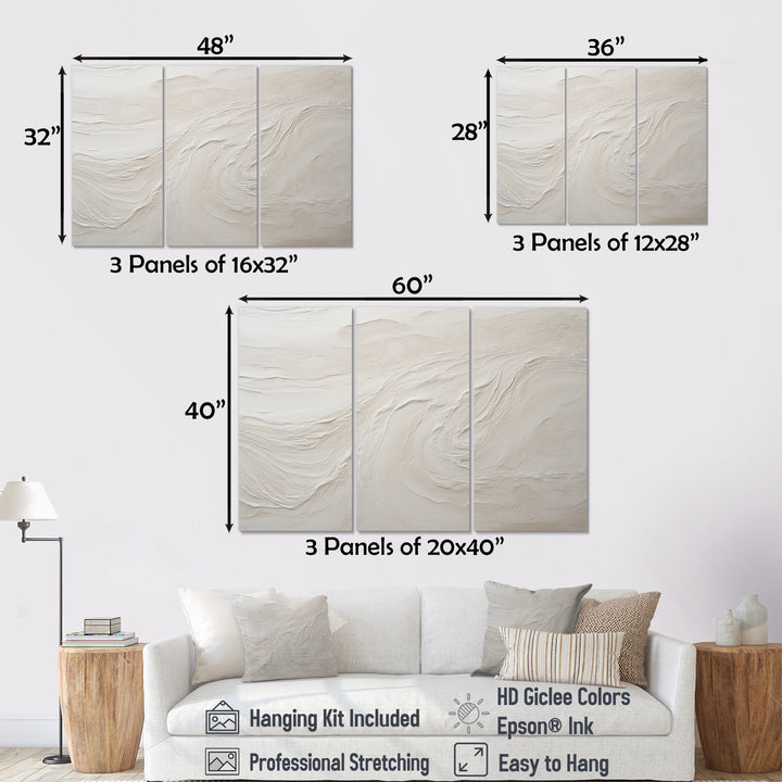 Modern Beach Beige Sand Charm I - Split Panel Canvas Art