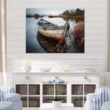 Coastal Boat Charm In Autumn - Coastal Canvas Wall Art