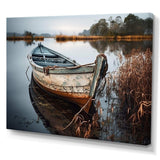 Coastal Boat Charm In Autumn - Coastal Canvas Wall Art