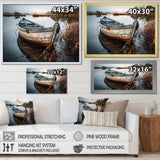 Coastal Boat Charm In Autumn - Coastal Canvas Wall Art