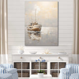 Minimalism Fishing Boat Horizon - Coastal Canvas Wall Art