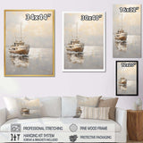 Minimalism Fishing Boat Horizon - Coastal Canvas Wall Art