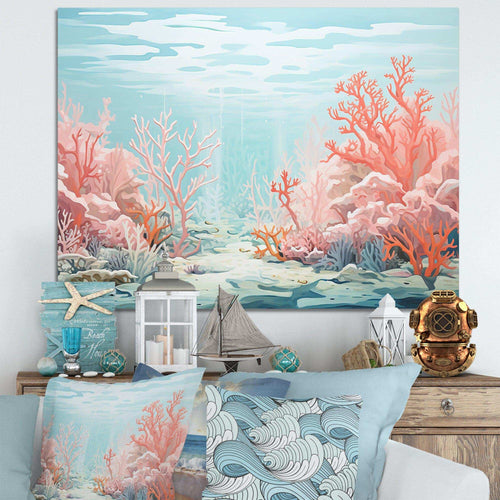 Coastal Coral Beauty Under Water III - Animals Canvas Wall Art