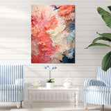 Pink And White Coastal Coral Collage - Animals Canvas Wall Art